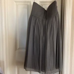 J Crew Silk Chiffon Strapless Taryn Dress Taupe Grey Color - Bridesmaid+Formal